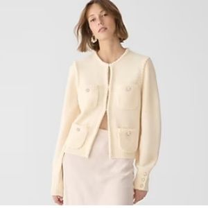 JCREW NEW! Odette Sweater Lady Jacket with Jewel Buttons M